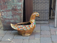 Waterfowl Flower Pot is Painted Terra Cotta Planter Handmade in Mexico | Clay Pottery Swan Works as Indoor Home Decor or Outdoor Planter Pot