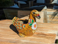 Waterfowl Flower Pot is Painted Terra Cotta Planter Handmade in Mexico | Clay Pottery Swan Works as Indoor Home Decor or Outdoor Planter Pot