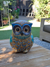 Owl Planter, Terra Cotta Pottery is Colorful Indoor Flower Pot or Outdoor Owl Decor, Mexican Planter & Plant Pot for Home Decor or Owl Gift
