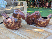 Toucan Planters | Handmade Mexican Pottery is Heavy Clay Garden Decor