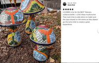 Mushroom Garden Decor | Set of 3 Handmade Ceramic Mexican Toadstools