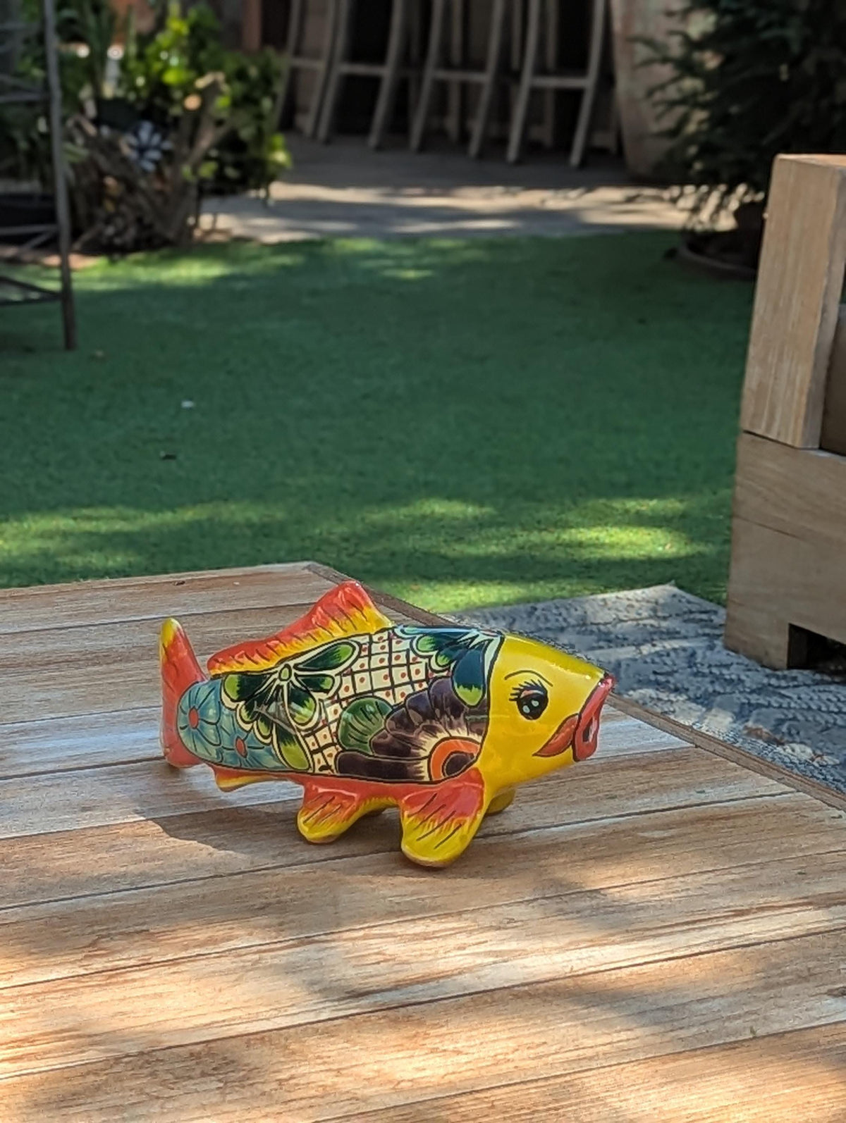 Ceramic Fish Talavera Pottery Handmade in Mexico, Fish Home Decor & Garden or Porch Decor, Yard Art and Unique Gift for Fish Lovers