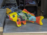 Ceramic Fish Talavera Pottery Handmade in Mexico, Fish Home Decor & Garden or Porch Decor, Yard Art and Unique Gift for Fish Lovers