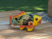 Ceramic Fish Talavera Pottery Handmade in Mexico, Fish Home Decor & Garden or Porch Decor, Yard Art and Unique Gift for Fish Lovers