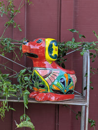 Talavera Dog Flower Pot for Outdoor Decor or Garden Decorations, Planter Pot is Handmade Mexican Pottery, great as Cute Dog Lover Gifts