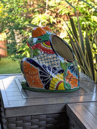 Talavera Frog Flower Pot | Ceramic Pottery for an Indoor or Outdoor Planter Pot is Handmade Mexican Home Decor and Garden Decor and Yard Art