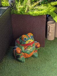 Talavera Frog Flower Pot | Ceramic Pottery for an Indoor or Outdoor Planter Pot is Handmade Mexican Home Decor and Garden Decor and Yard Art