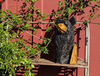 Black Bear Home Decoration | Handmade by Chainsaw this Cute Bear is a Wooden Statue for Your Kitchen Counter, Home Accent or Yard Art