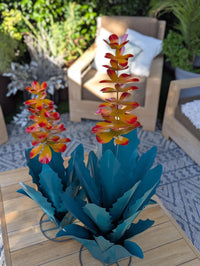 Flowering Agave Metal Cactus Yard Art & Garden Decor | Lifelike Handmade Agave Plant Pair Mexican Yard Art for Your Home or Outdoor Spaces