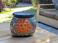 11.5" Oval Mexican Sun Flower Planter is a Colorful, Handmade Talavera Ceramic Planter Pot for Home and Garden Decor, Outdoor Yard Art