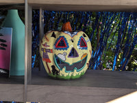 Halloween Pumpkin Decor is Talavera Pottery | Jack-o-Lantern Home Decoration is Handmade Mexican Art for Outdoor Patio Decor, Trick or Treat