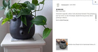 White Round Whistler Ceramic Face Planter | Handmade Mexican Clay Pottery