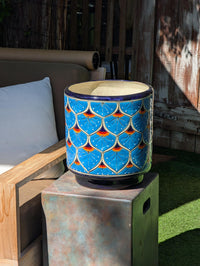 Talavera Planter | 14" Tall Round Flower Pot is Handmade Ceramic Mexican Pottery & Garden Art - Bold Indoor Home Decor or Housewarming Gift
