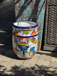 Butterfly Planter | 20" Tall Hand-Painted Ceramic Talavera Mexican Flower Pot – Large Outdoor Yard Art for Porch, Garden, or Home Decor