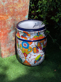 Butterfly Planter | 20" Tall Hand-Painted Ceramic Talavera Mexican Flower Pot – Large Outdoor Yard Art for Porch, Garden, or Home Decor