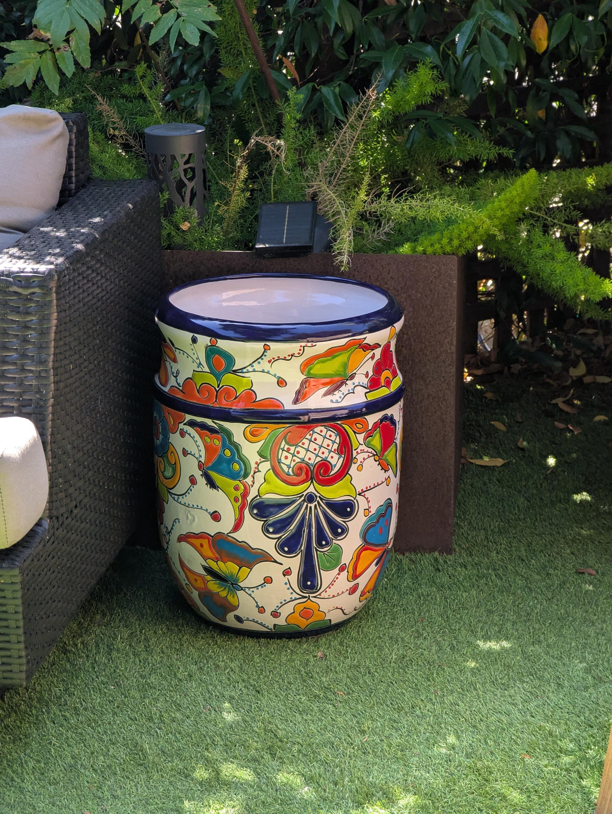 Butterfly Planter | 20" Tall Hand-Painted Ceramic Talavera Mexican Flower Pot – Large Outdoor Yard Art for Porch, Garden, or Home Decor
