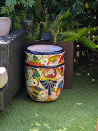 Butterfly Planter | 20" Tall Hand-Painted Ceramic Talavera Mexican Flower Pot – Large Outdoor Yard Art for Porch, Garden, or Home Decor