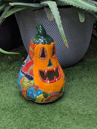 Halloween Pumpkin | Talavera Pottery is Jack-o-Lantern Home Decor and Mexican Art for Trick or Treat, Outdoor Patio Decor