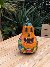Halloween Pumpkin | Talavera Pottery is Jack-o-Lantern Home Decor and Mexican Art for Trick or Treat, Outdoor Patio Decor