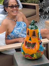 Halloween Pumpkin | Talavera Pottery is Jack-o-Lantern Home Decor and Mexican Art for Trick or Treat, Outdoor Patio Decor