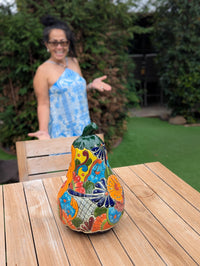 Halloween Pumpkin | Talavera Pottery is Jack-o-Lantern Home Decor and Mexican Art for Trick or Treat, Outdoor Patio Decor