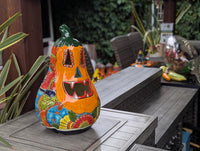 Halloween Pumpkin | Talavera Pottery is Jack-o-Lantern Home Decor and Mexican Art for Trick or Treat, Outdoor Patio Decor