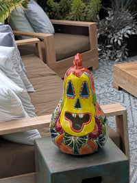 Halloween Pumpkin | Talavera Pottery is Jack-o-Lantern Home Decor and Mexican Art for Trick or Treat, Outdoor Patio Decor