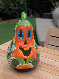 Halloween Pumpkin | Talavera Pottery is Jack-o-Lantern Home Decor and Mexican Art for Trick or Treat, Outdoor Patio Decor
