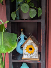 Wooden Birdhouse is Handmade Mexican Folk Art Garden Decor