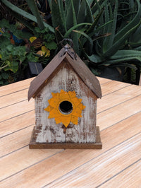 Wooden Birdhouse is Handmade Mexican Folk Art Garden Decor