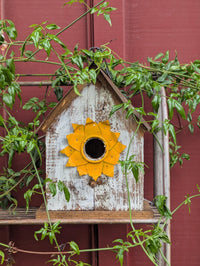 Wooden Birdhouse is Handmade Mexican Folk Art Garden Decor
