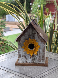 Wooden Birdhouse is Handmade Mexican Folk Art Garden Decor