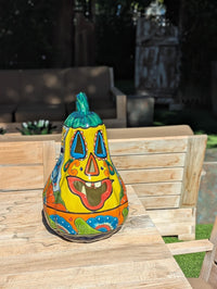 Halloween Pumpkin | Talavera Pottery is Jack-o-Lantern Home Decor and Mexican Art for Trick or Treat, Outdoor Patio Decor
