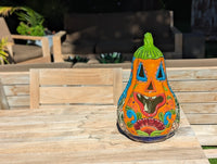 Talavera Halloween Pumpkin is a Handmade Mexican Ceramic Jack-o-Lantern