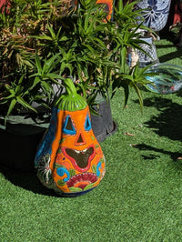 Talavera Halloween Pumpkin is a Handmade Mexican Ceramic Jack-o-Lantern