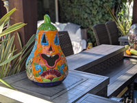 Talavera Halloween Pumpkin is a Handmade Mexican Ceramic Jack-o-Lantern