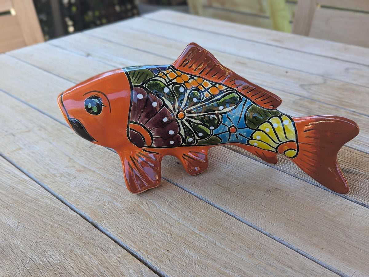Talavera Pottery Fish: Handmade Mexican Ceramic Garden Decor