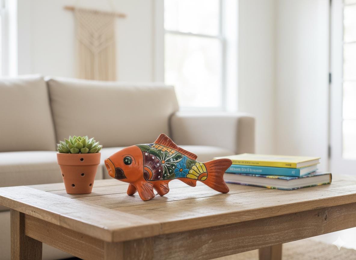 Talavera Pottery Fish: Handmade Mexican Ceramic Garden Decor