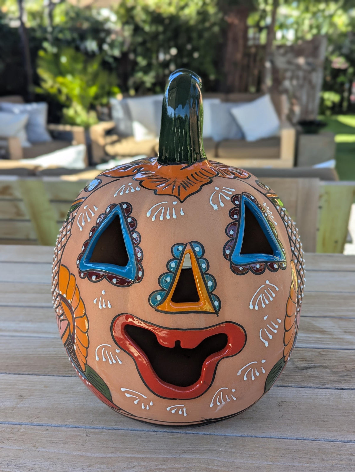 Talavera Pumpkin: Handmade Mexican Halloween Decor for Trick-or-Treat
