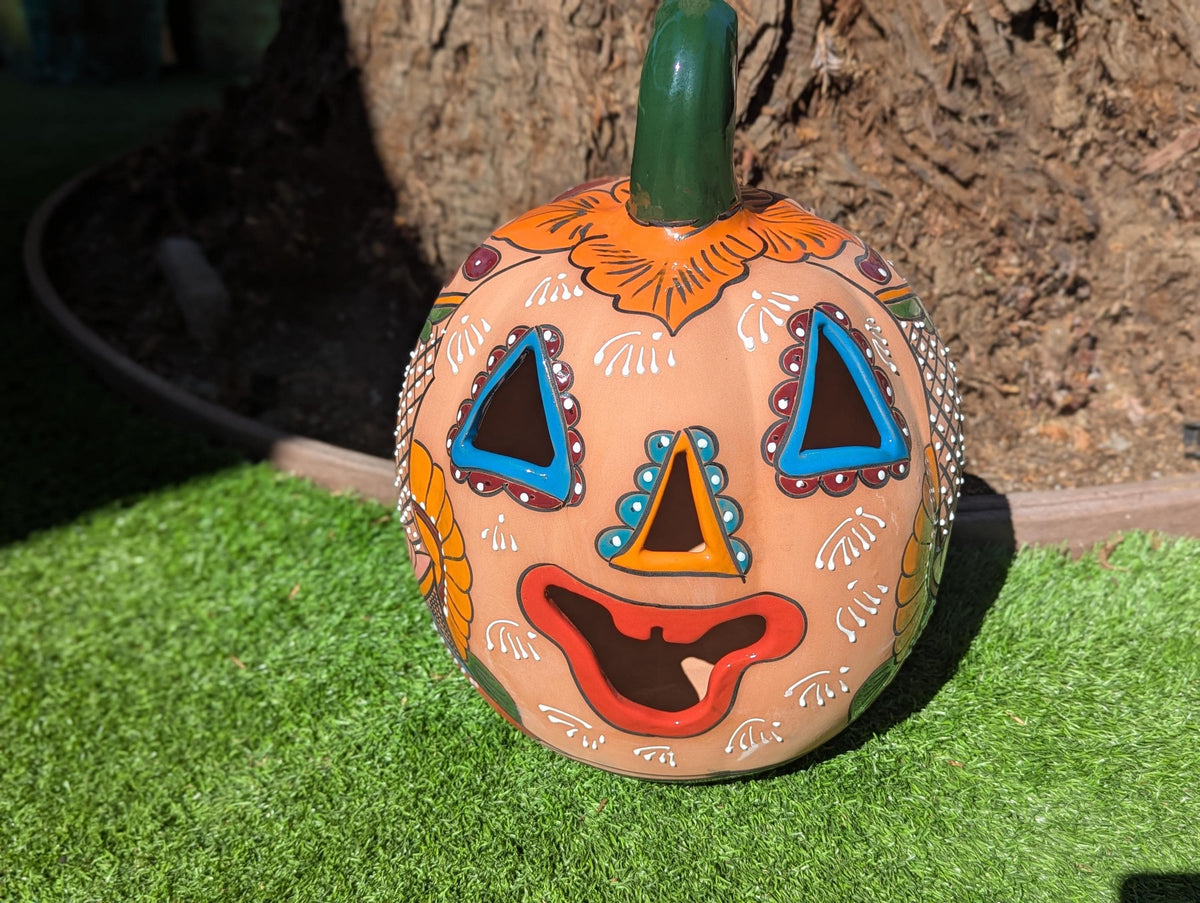 Talavera Pumpkin: Handmade Mexican Halloween Decor for Trick-or-Treat