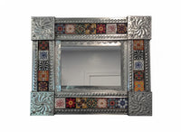 Talavera Tile & Punched Tin Mirror | Indoor Decor