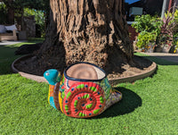 Talavera Snail Planter | Hand-painted Mexican Pottery Garden Decor