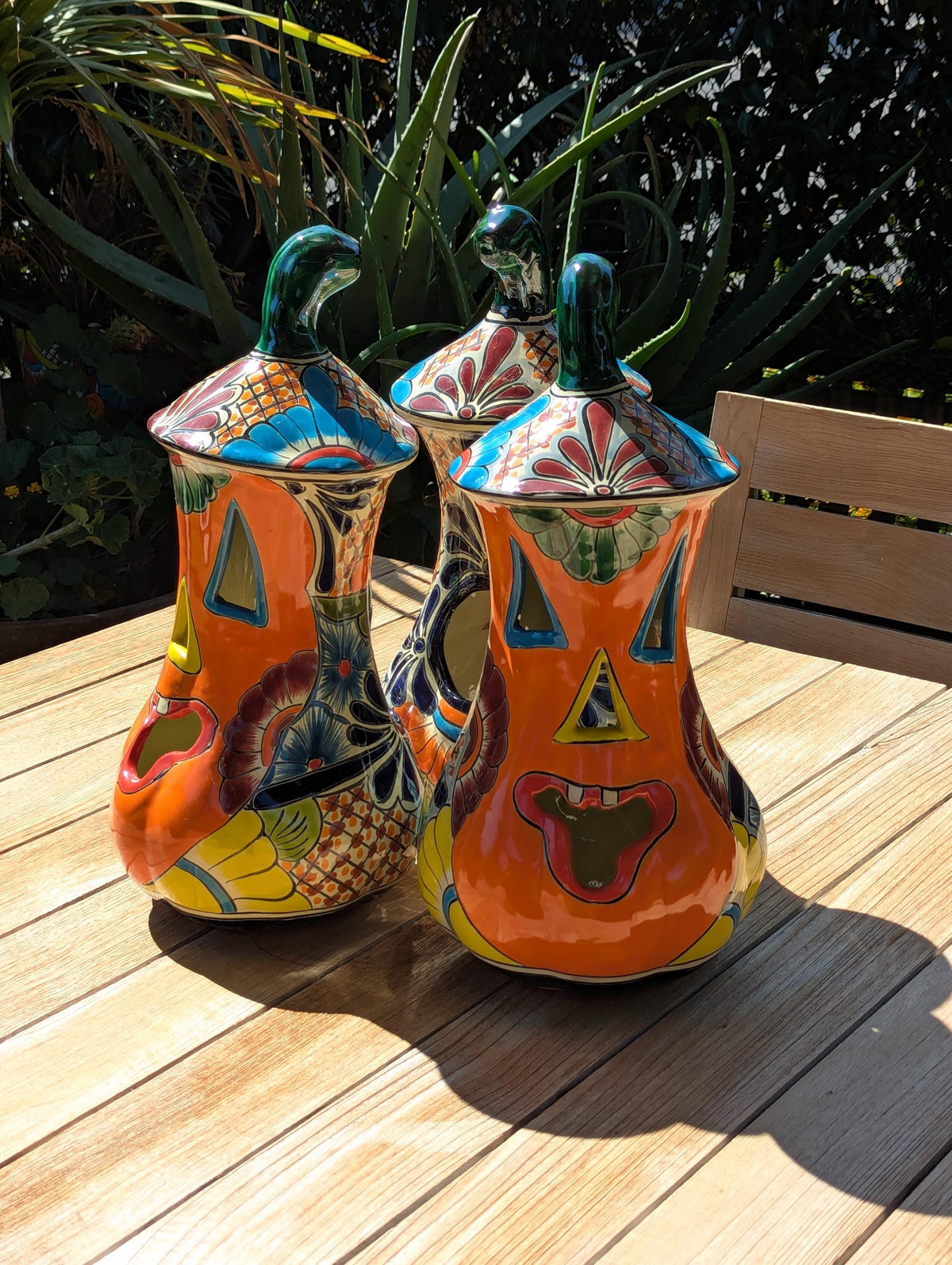 Talavera Pumpkin | Handmade Jack-o-Lantern is Mexican Halloween Decor