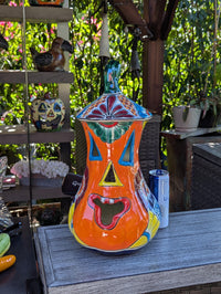 Talavera Pumpkin | Handmade Jack-o-Lantern is Mexican Halloween Decor