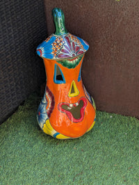 Talavera Pumpkin | Handmade Jack-o-Lantern is Mexican Halloween Decor