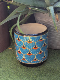 Talavera Planter | 14" Tall Round Flower Pot is Handmade Ceramic Mexican Pottery & Garden Art - Bold Indoor Home Decor or Housewarming Gift