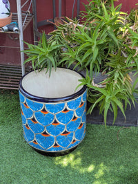 Talavera Planter | 14" Tall Round Flower Pot is Handmade Ceramic Mexican Pottery & Garden Art - Bold Indoor Home Decor or Housewarming Gift