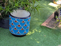 Talavera Planter | 14" Tall Round Flower Pot is Handmade Ceramic Mexican Pottery & Garden Art - Bold Indoor Home Decor or Housewarming Gift
