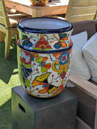 Butterfly Planter | 20" Tall Hand-Painted Ceramic Talavera Mexican Flower Pot – Large Outdoor Yard Art for Porch, Garden, or Home Decor