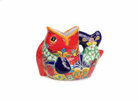 Talavera Whale Planter: Authentic Hand-painted Ceramic Mexican Garden Decor